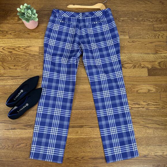 Nike Golf Purple Plaid Mid Rise Tour Performance Straight Leg Pants - Picture 8 of 8